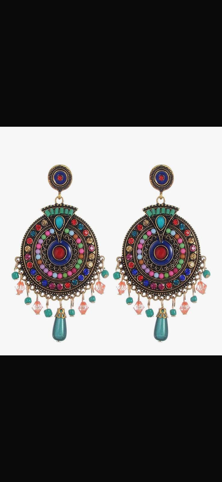 Tribal Multicolor Bohemian Chandbali Earrings Wholesale